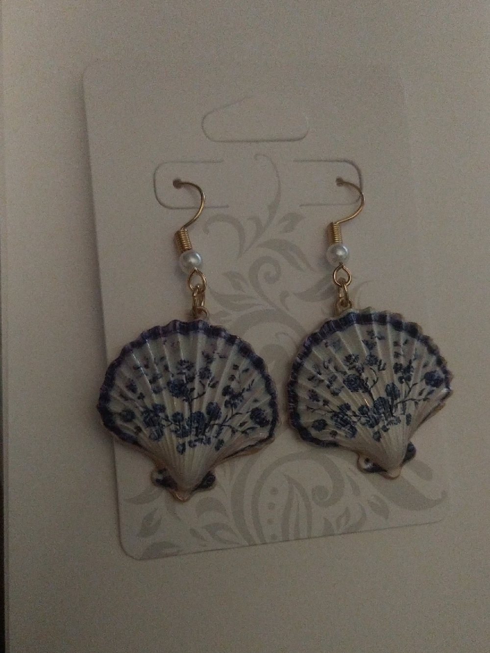 Enamel Painted Shell Earrings